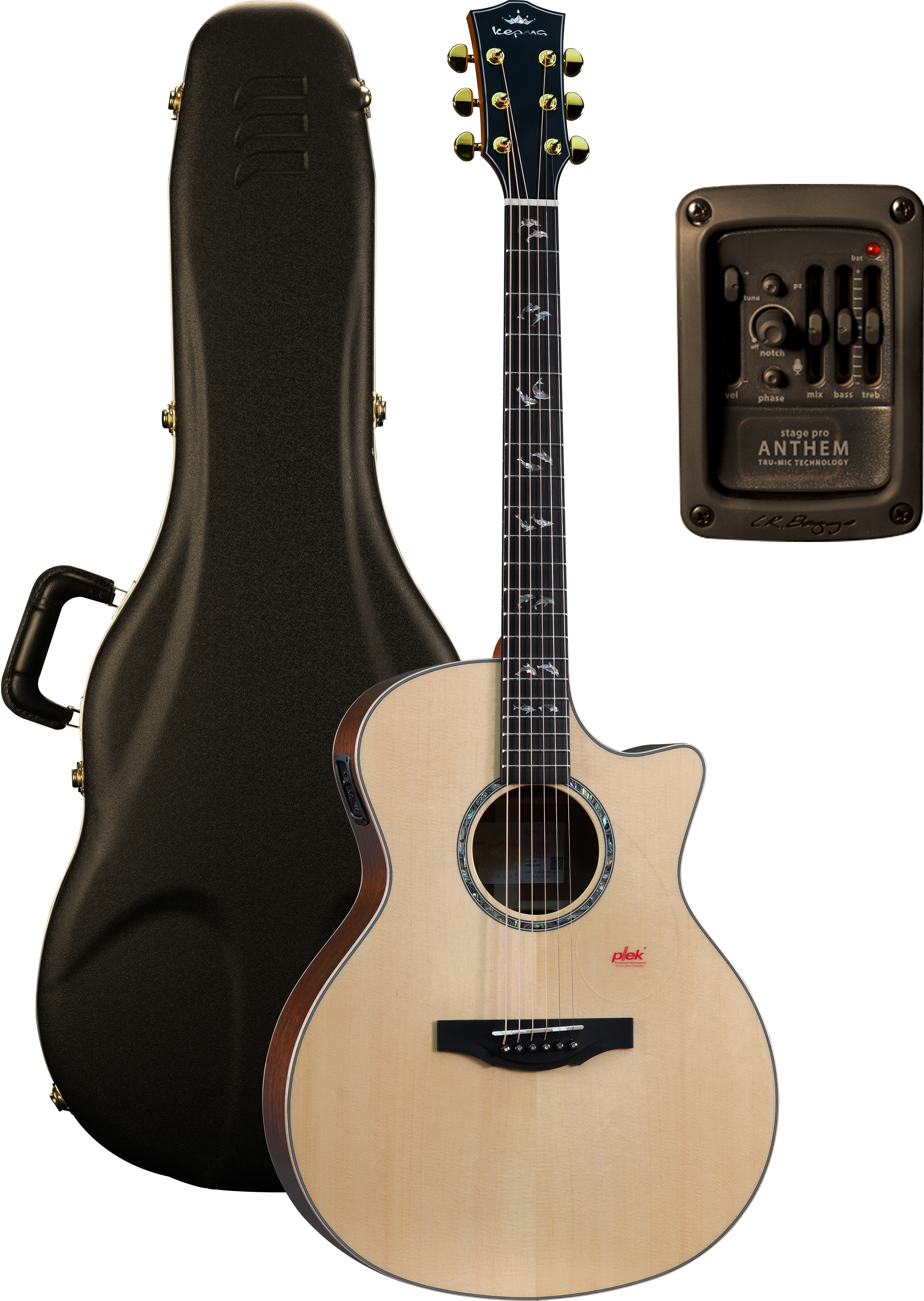 KEPMA GUITARS ALL SOLID SERIES - A1E GRAND AUDITORIUM NATURAL