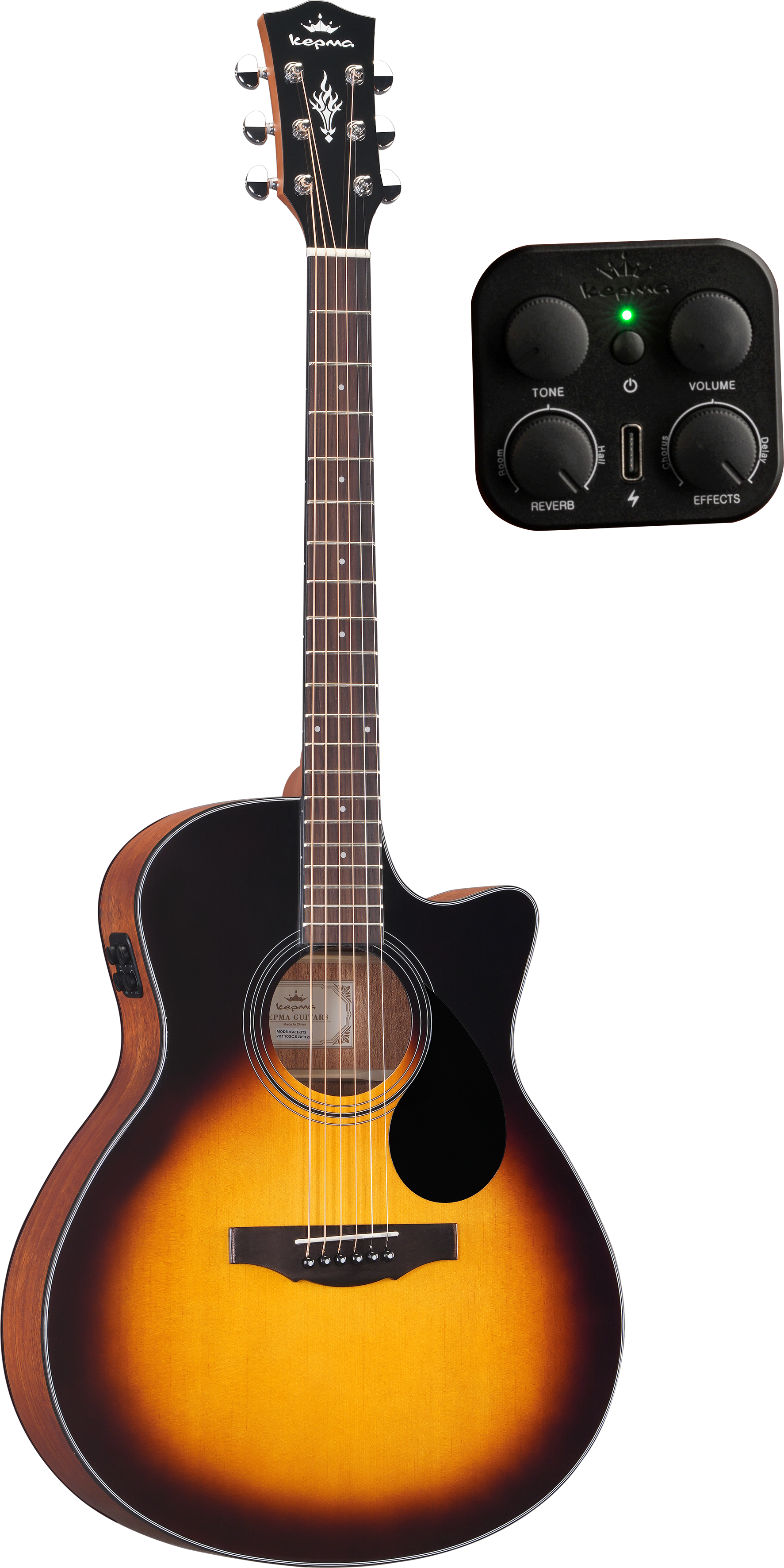 KEPMA GUITARS PLYTONE SERIES - EACE+ K10 GRAND AUDITORIUM SUNBURST
