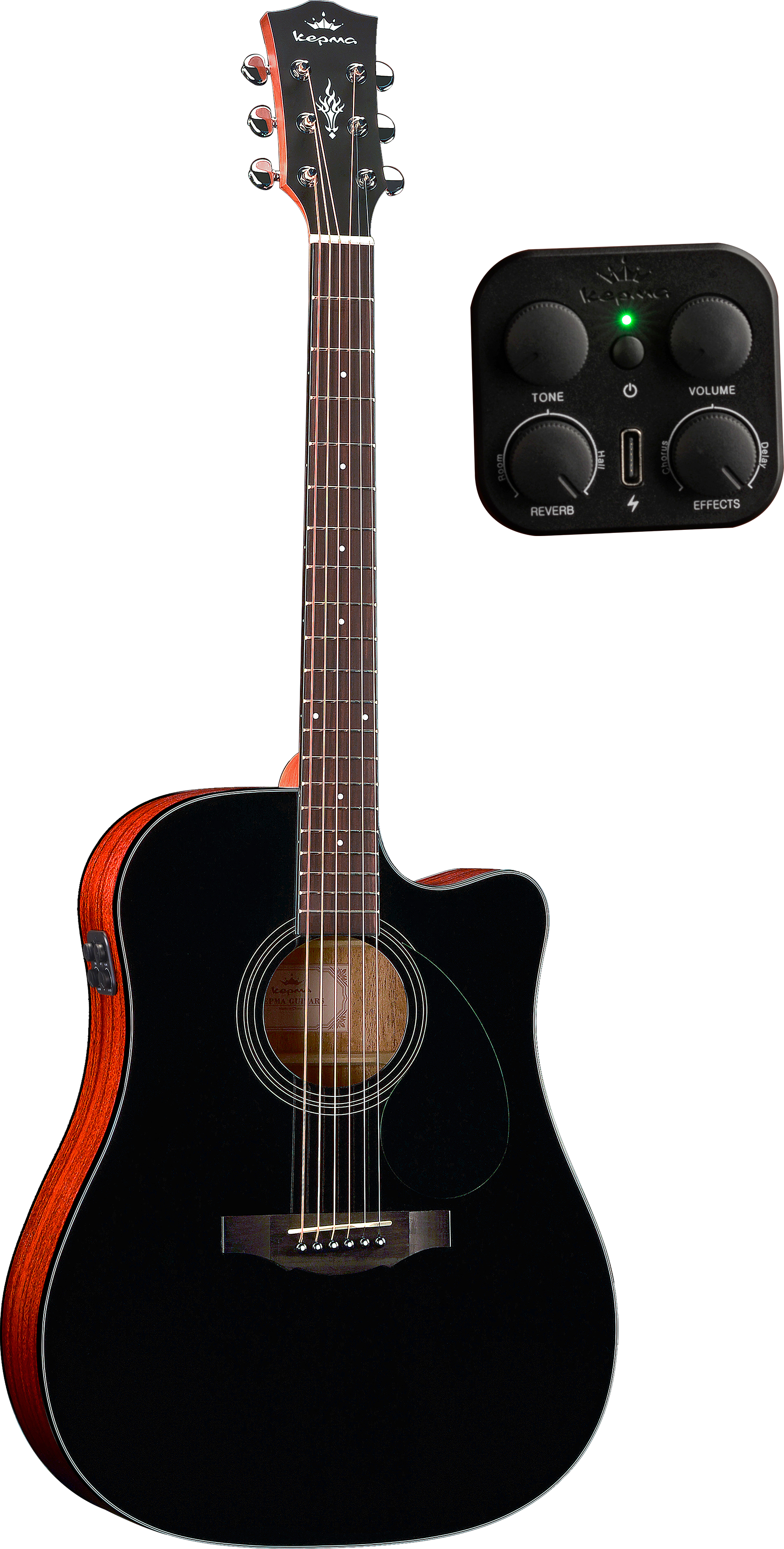 KEPMA GUITARS PLYTONE SERIES - EDCE+ K10 DREADNOUGHT BLACK