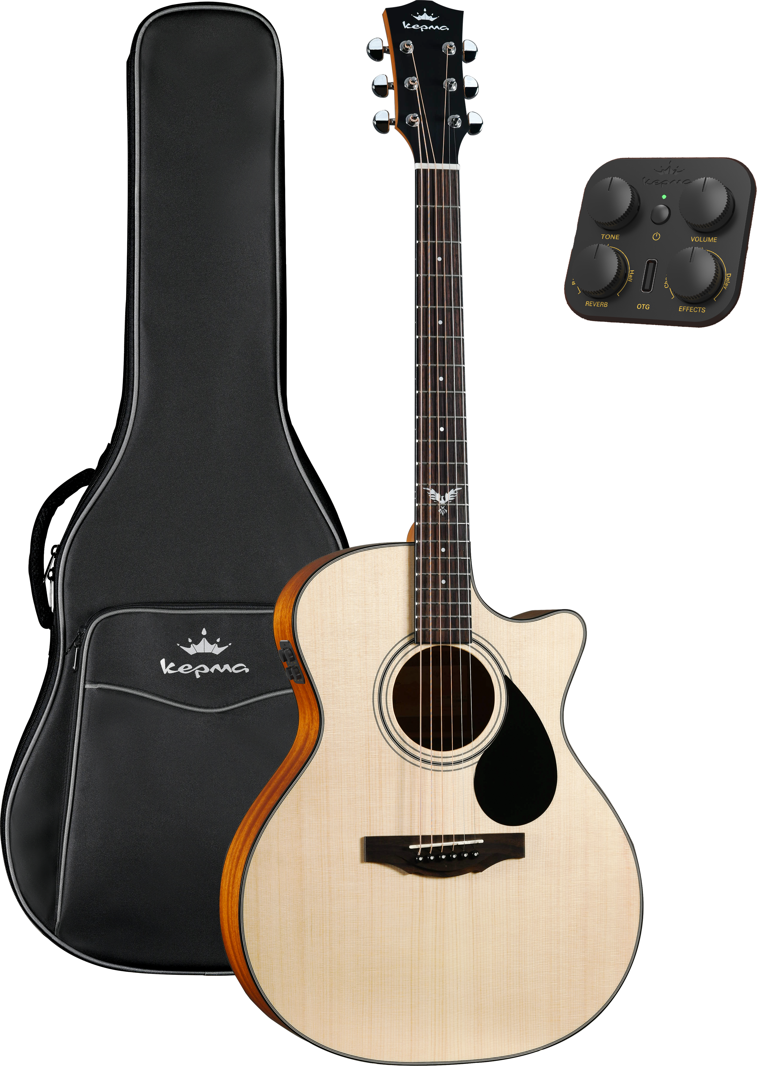 KEPMA GUITARS SOLID TOP SERIES - F0E-B GRAND AUDITORIUM NATURAL