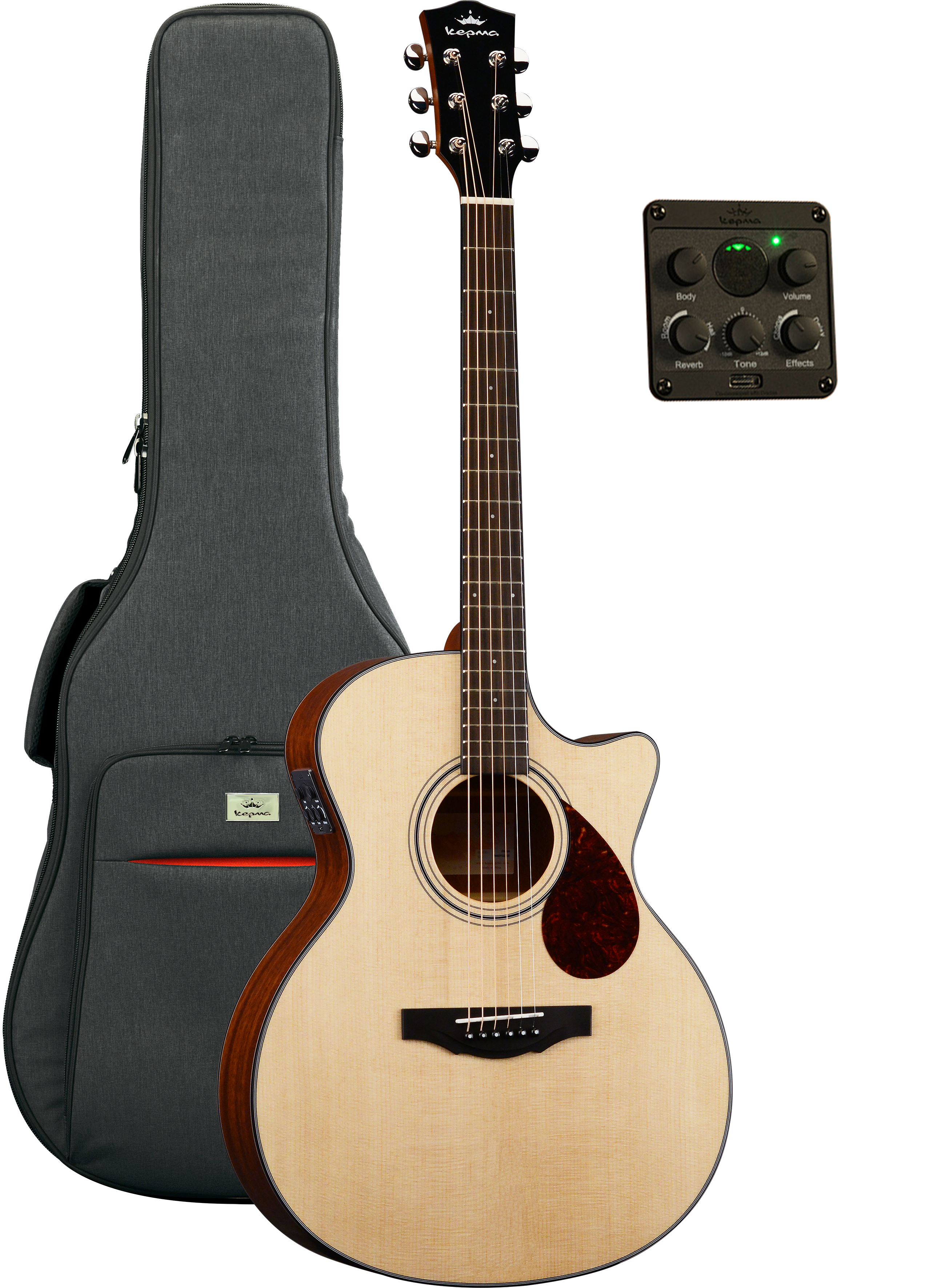 KEPMA GUITARS SOLID TOP SERIES - F0E GRAND AUDITORIUM NATURAL
