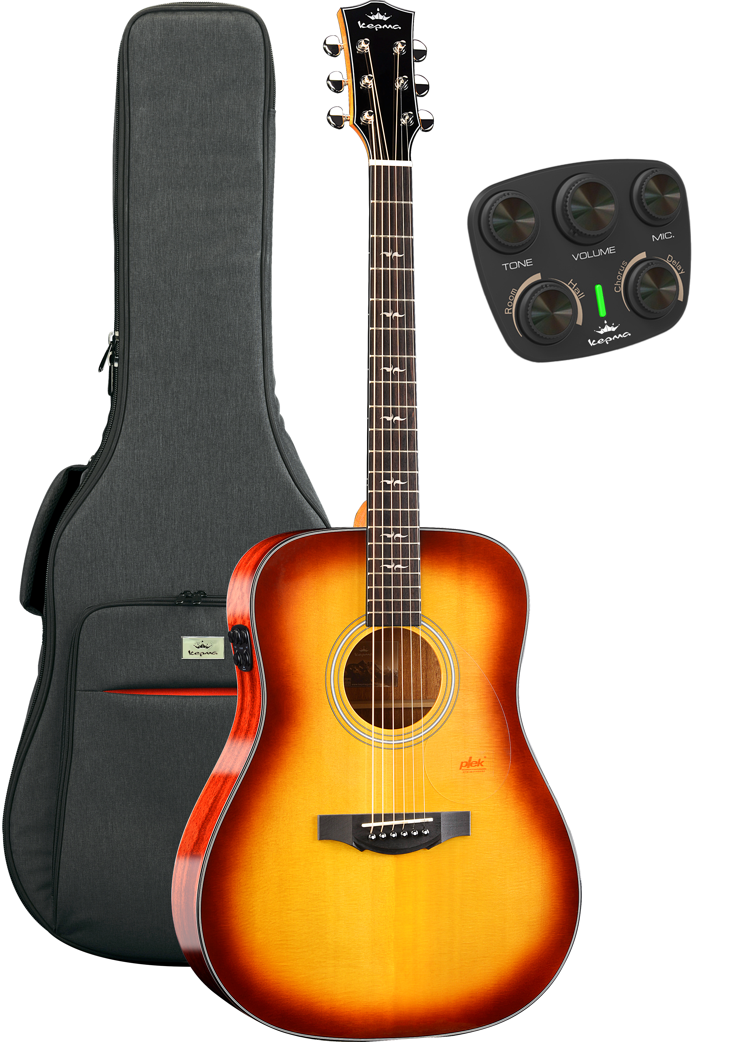 KEPMA GUITARS SOLID TOP SERIES - F1E DREADNOUGHT CHERRY BURST