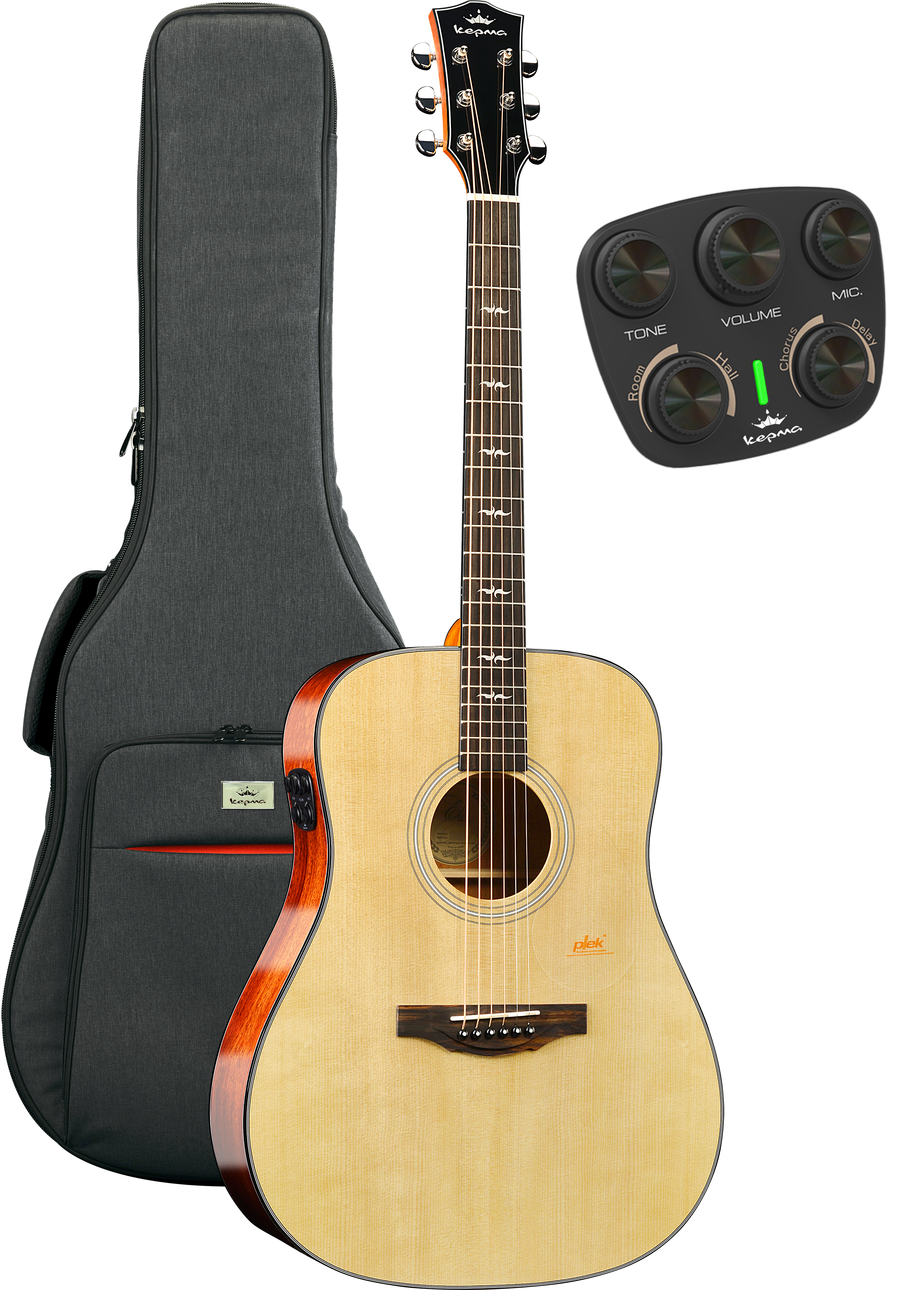 KEPMA GUITARS SOLID TOP SERIES - F1E DREADNOUGHT NATURAL