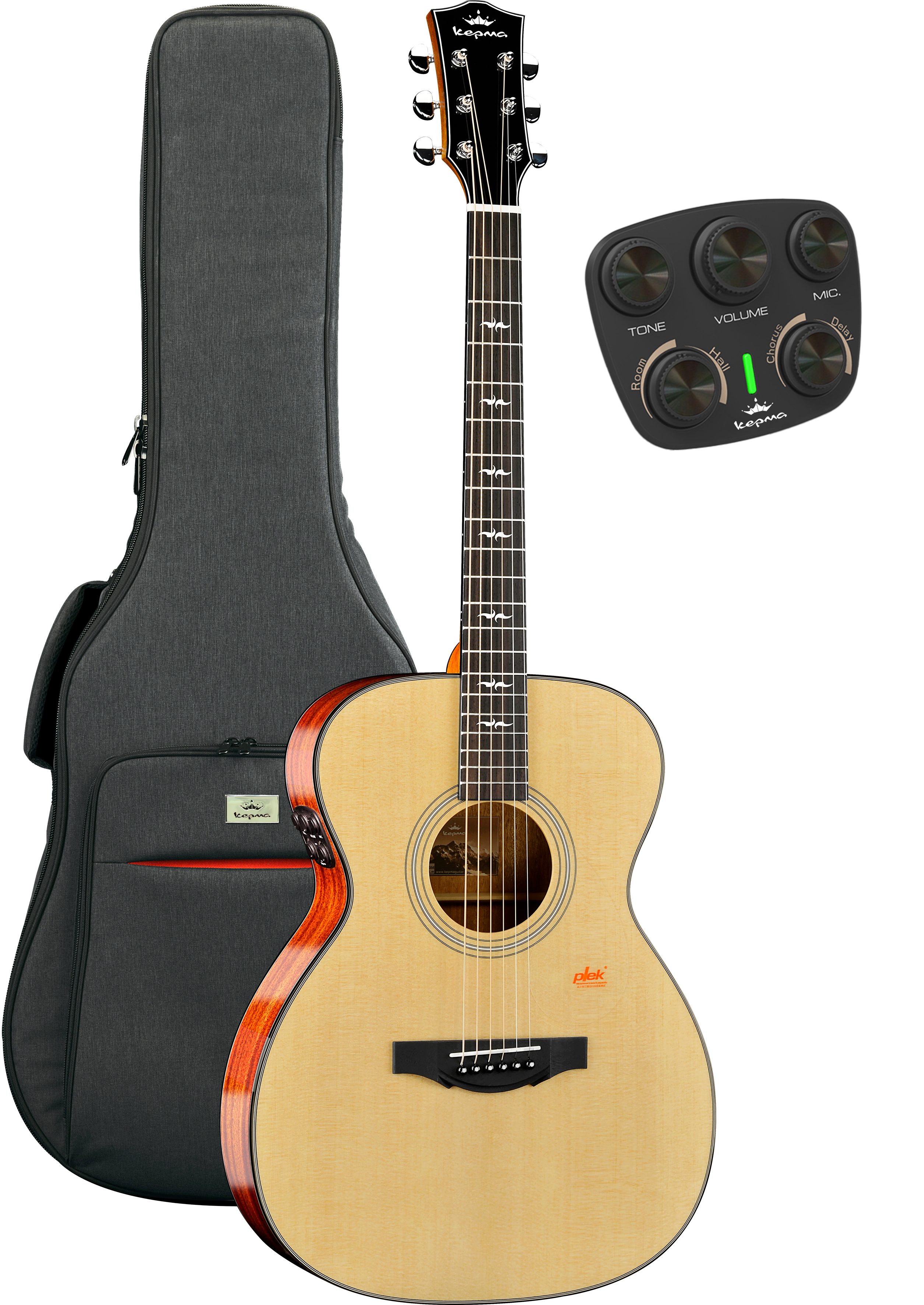 KEPMA GUITARS SOLID TOP SERIES - F1E OM NATURAL