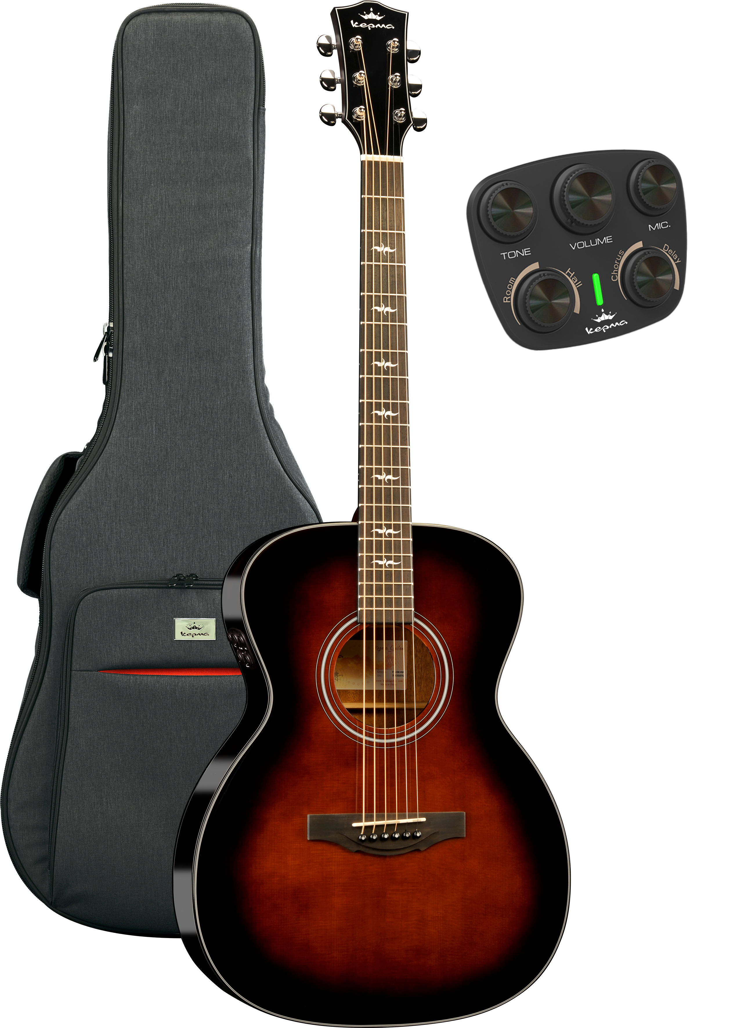 KEPMA GUITARS SOLID TOP SERIES - F1E OM WALNUT