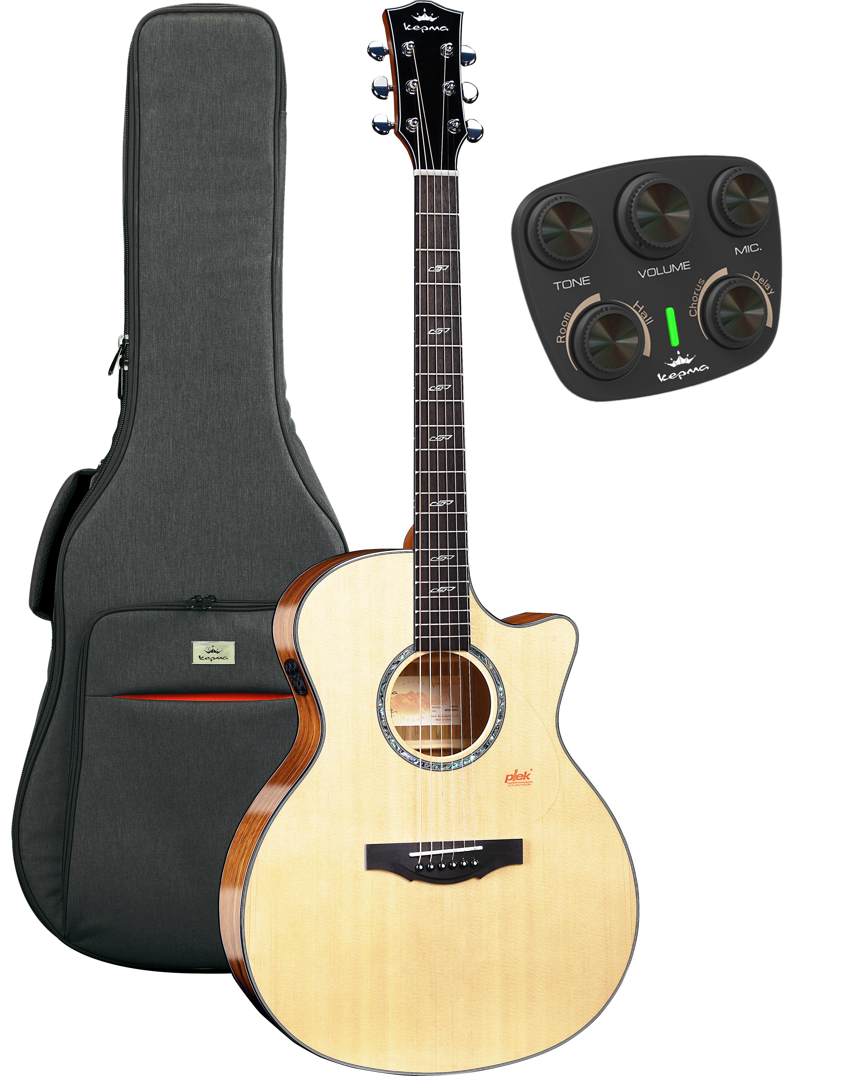 KEPMA GUITARS SOLID TOP SERIES - F2SE GRAND AUDITORIUM NATURAL