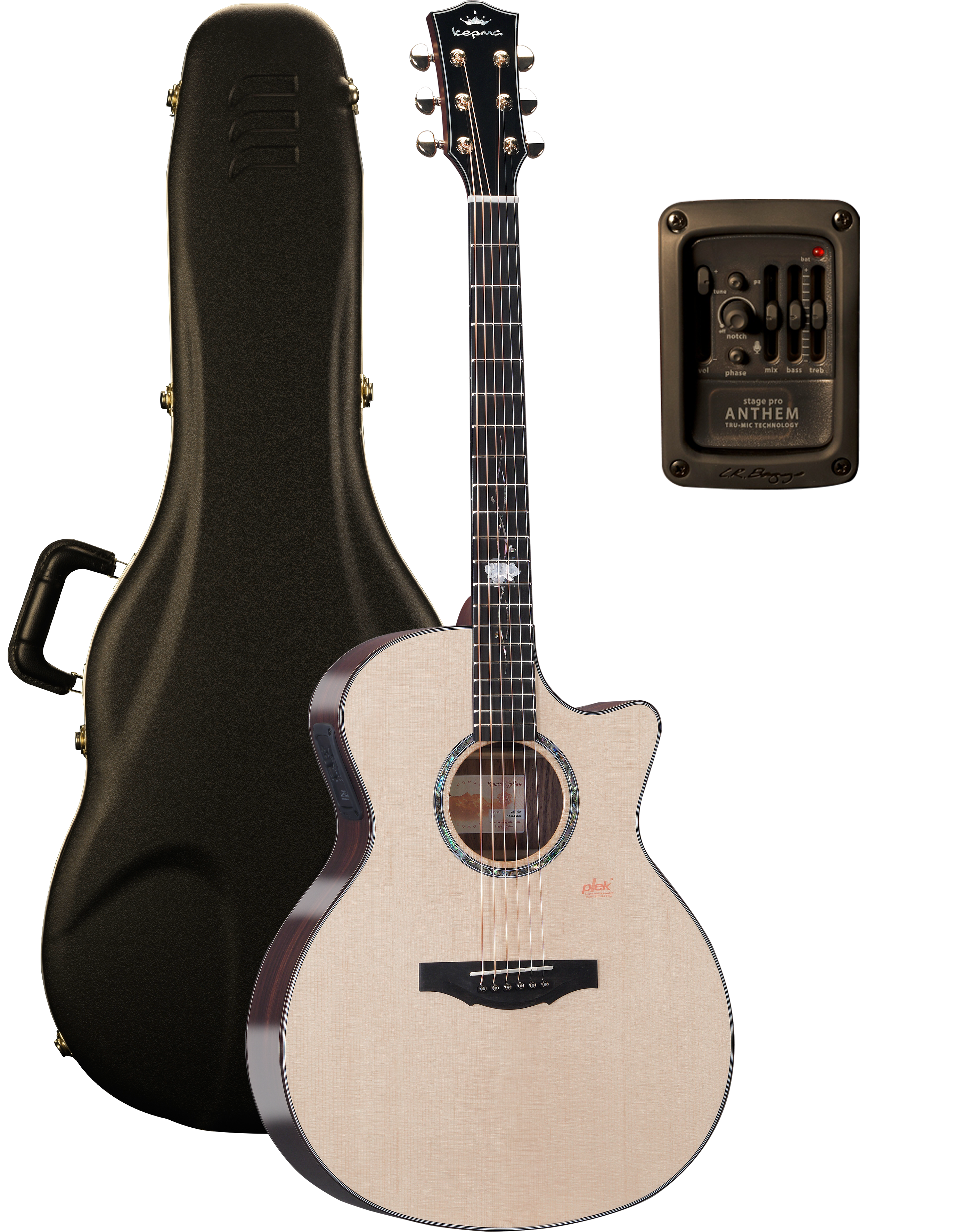 KEPMA GUITARS SOLID TOP SERIES - G1E GRAND AUDITORIUM NATURAL